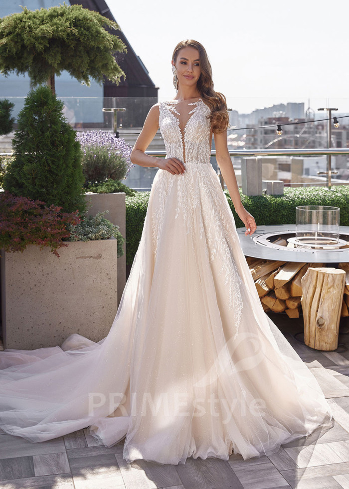 Luxusné čipkované svadobné šaty LC2502