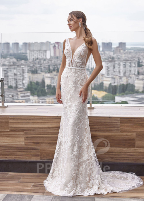 Luxusné krajkové svadobné šaty LC2503