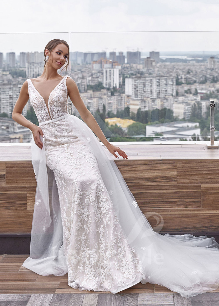 Luxusné krajkové svadobné šaty LC2503