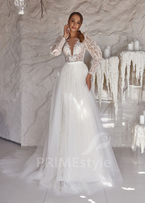 Elegantné úzke svadobné šaty LC2505