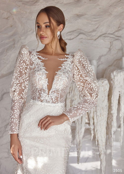 Elegantné úzke svadobné šaty LC2505 2