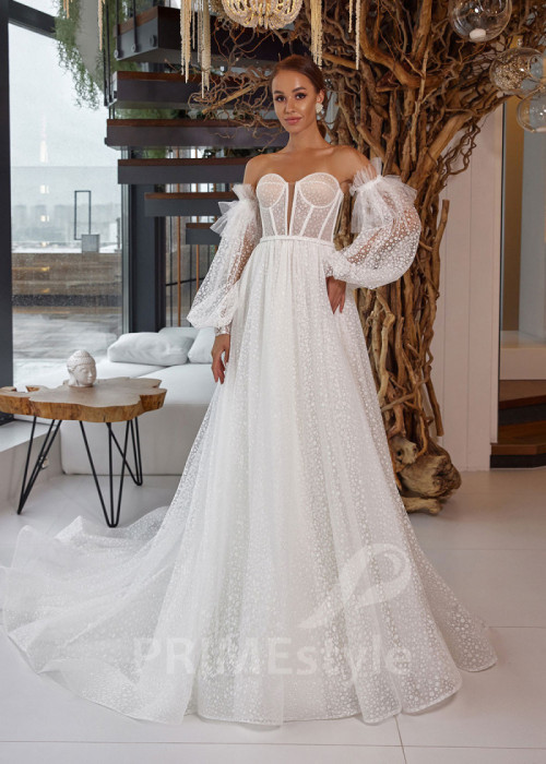 Extravagantné tylové svadobné šaty LC2507