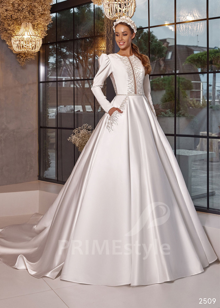 Elegantné hladké svadobné šaty LC2509