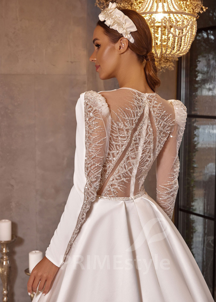 Elegantné hladké svadobné šaty LC2509