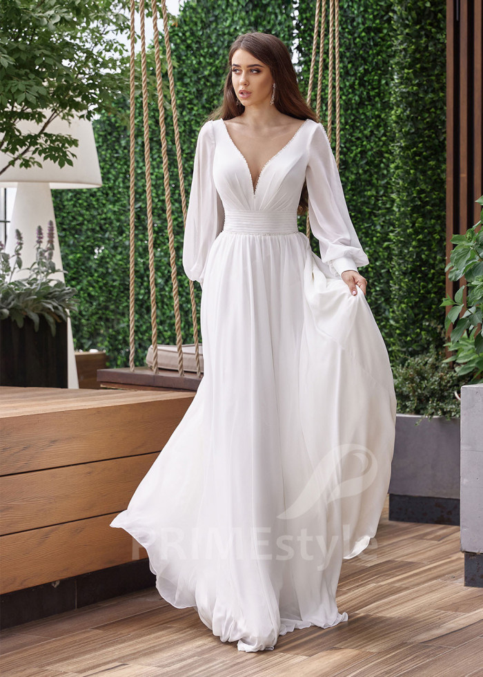 Elegantné šifónové svadobné šaty LC2514