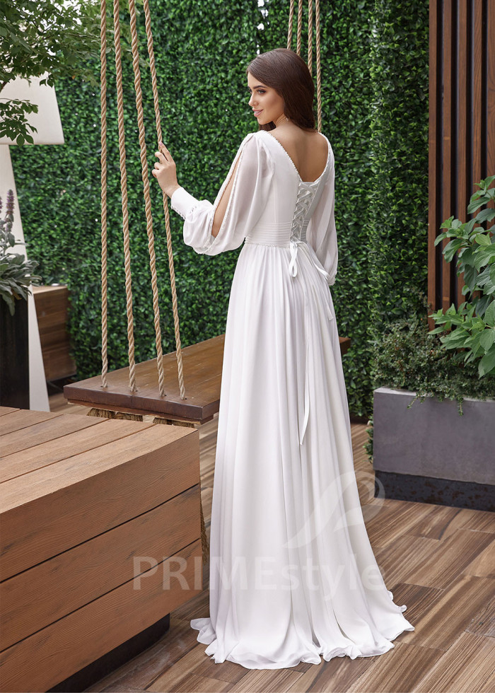 Elegantné šifónové svadobné šaty LC2514