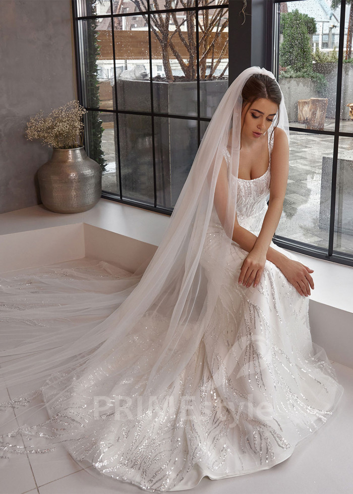 Elegantné trblietavé svadobné šaty LC2517