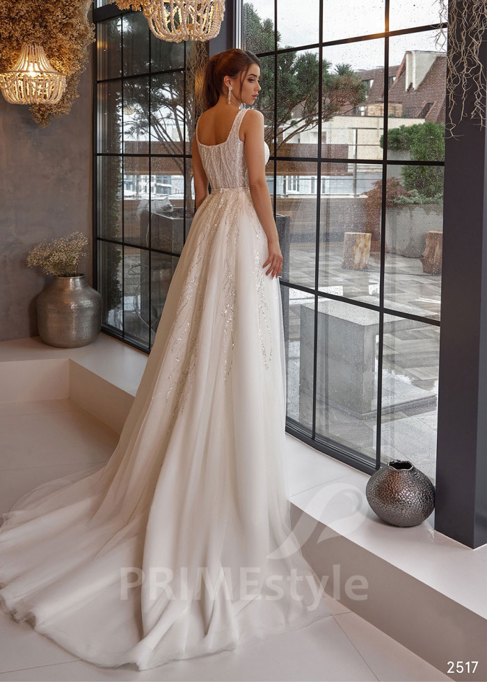 Elegantné trblietavé svadobné šaty LC2517