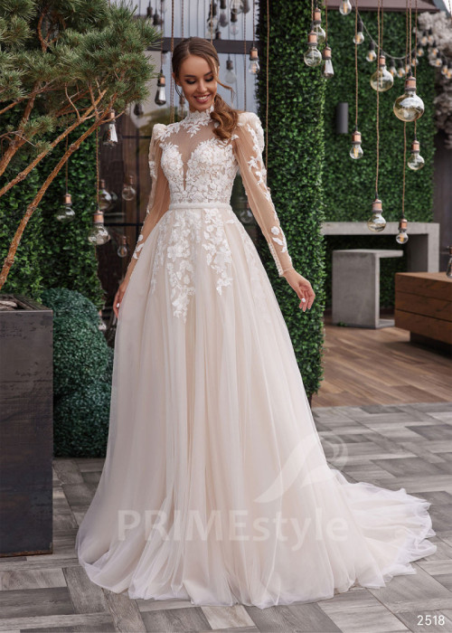 Luxusné kvetované svadobné šaty LC2518