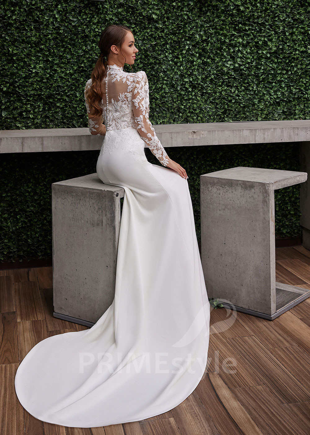 Luxusné kvetované svadobné šaty LC2518