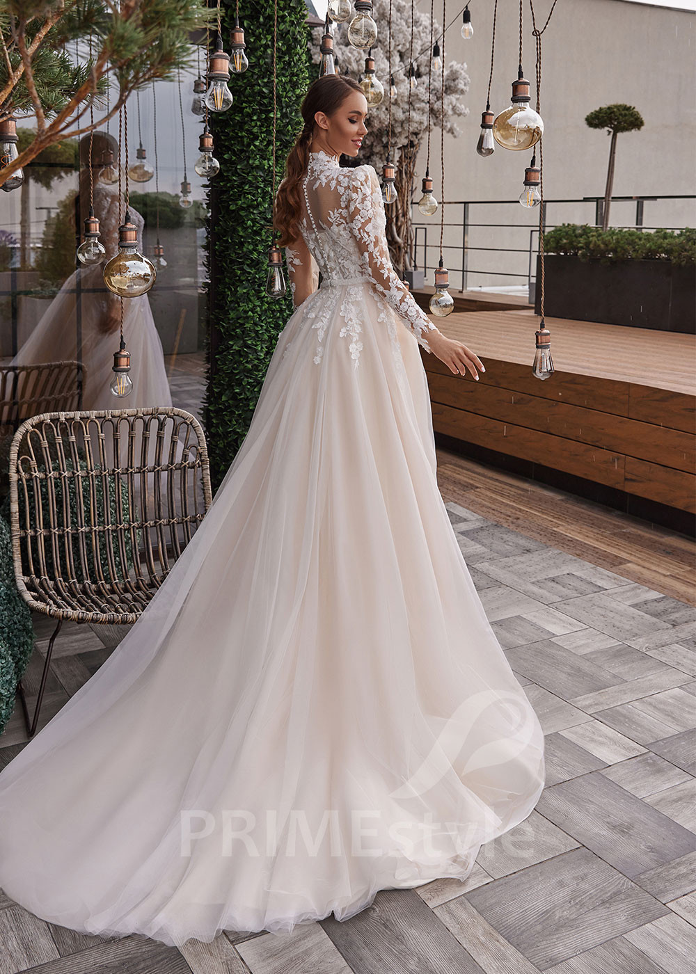 Luxusné kvetované svadobné šaty LC2518