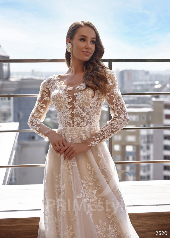 Luxusné čipkované svadobné šaty LC2520