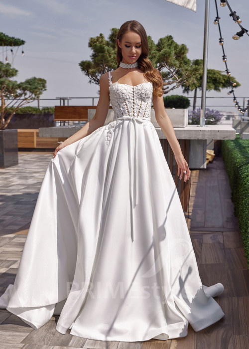 Elegantné čipkované svadobné šaty LC2522 2