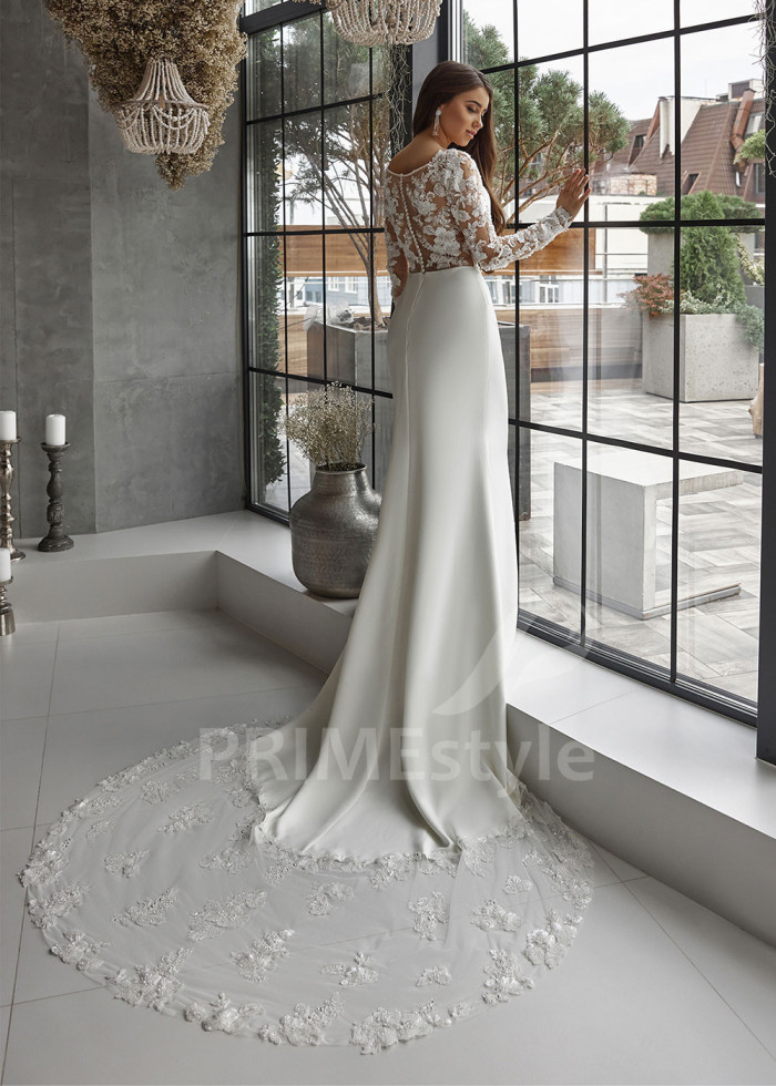 Elegantné hladké svadobné šaty LC2525