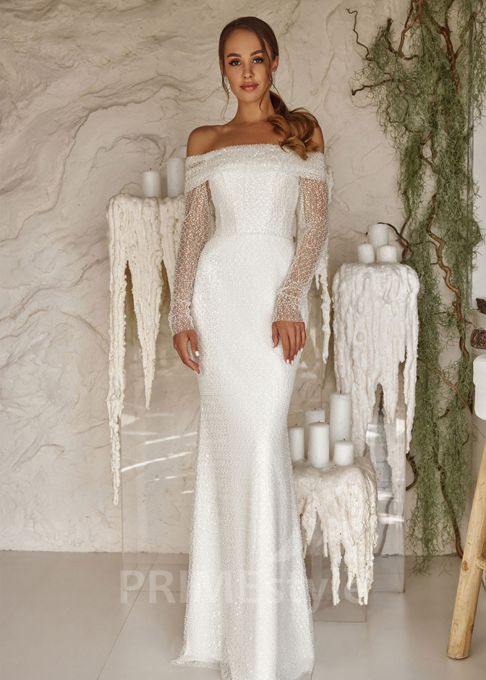 Elegantné trblietavé svadobné šaty LC2527