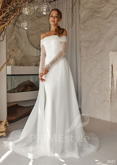 Elegantné trblietavé svadobné šaty LC2527 2