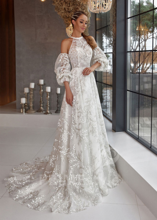 Luxusné čipkované svadobné šaty LC2533