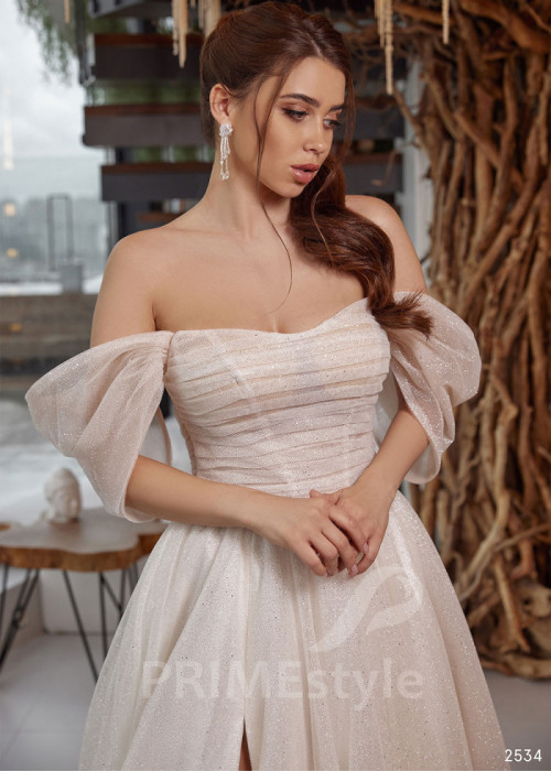 Elegantné trblietavé svadobné šaty LC2534 2