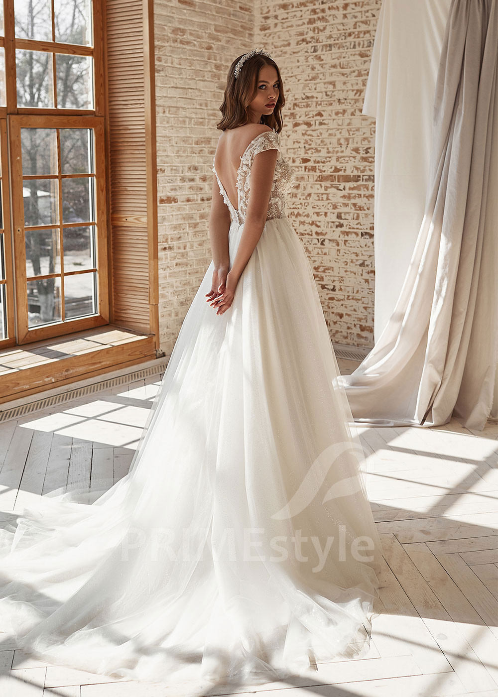 Luxusné kvetované svadobné šaty LS701