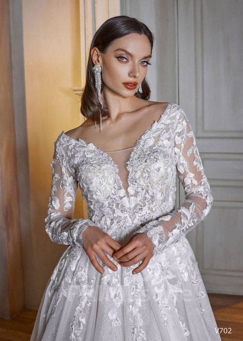 Luxusné trblietavé svadobné šaty LS702 2