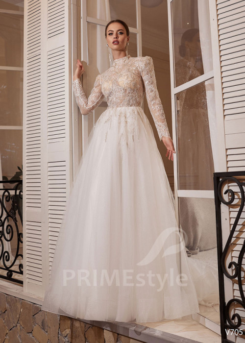 Luxusné trblietavé svadobné šaty LS705 2