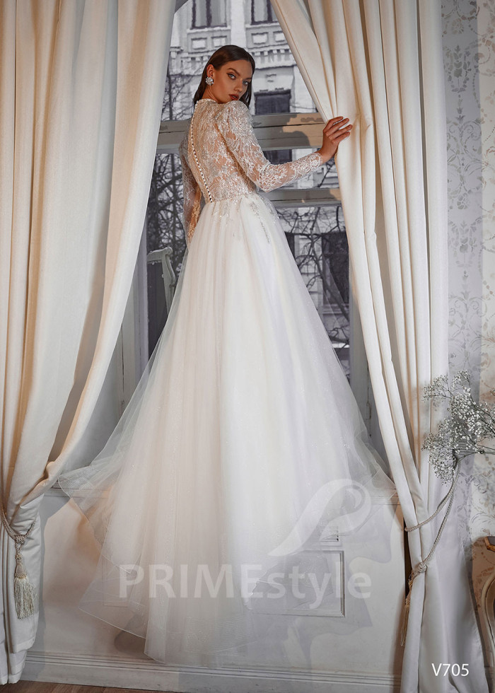 Luxusné trblietavé svadobné šaty LS705