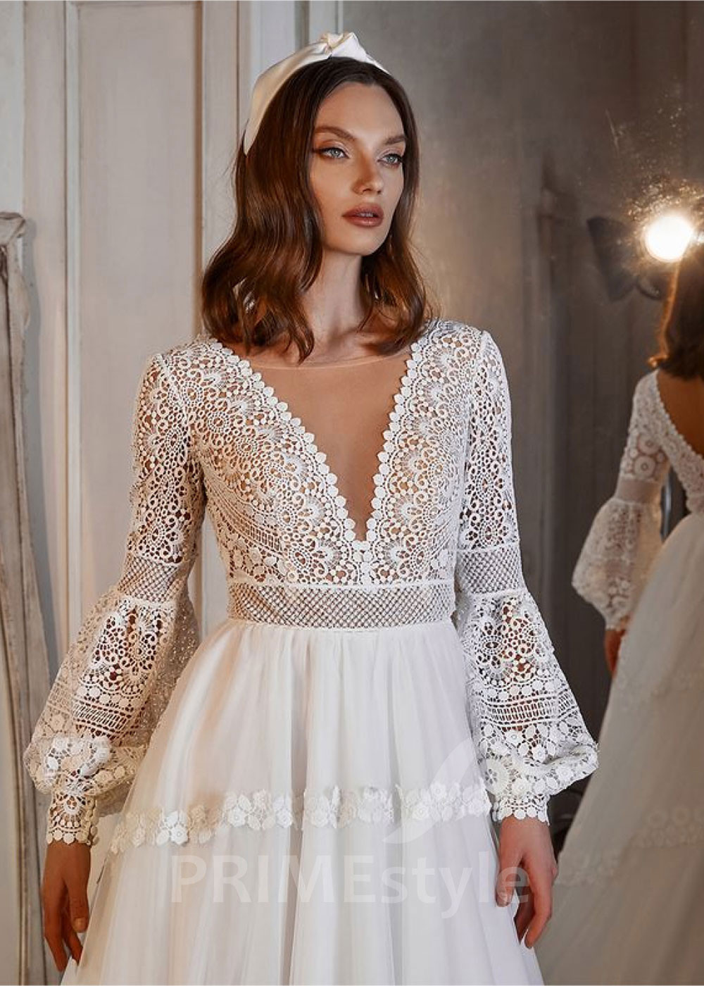 Luxusné boho svadobné šaty LS707