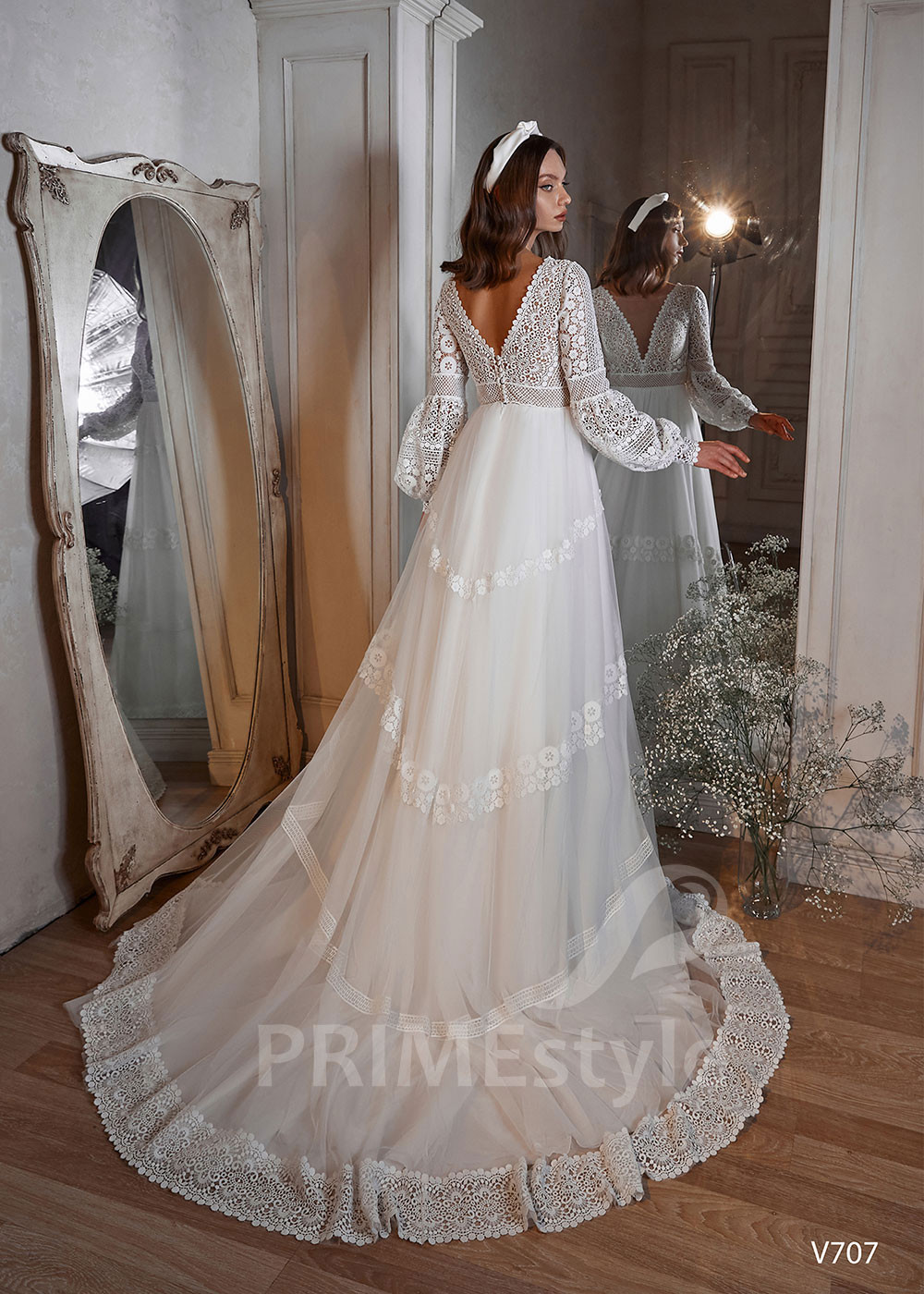 Luxusné boho svadobné šaty LS707