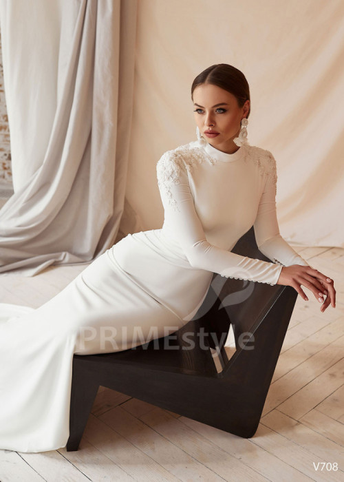 Elegantné úzke svadobné šaty LS708 2