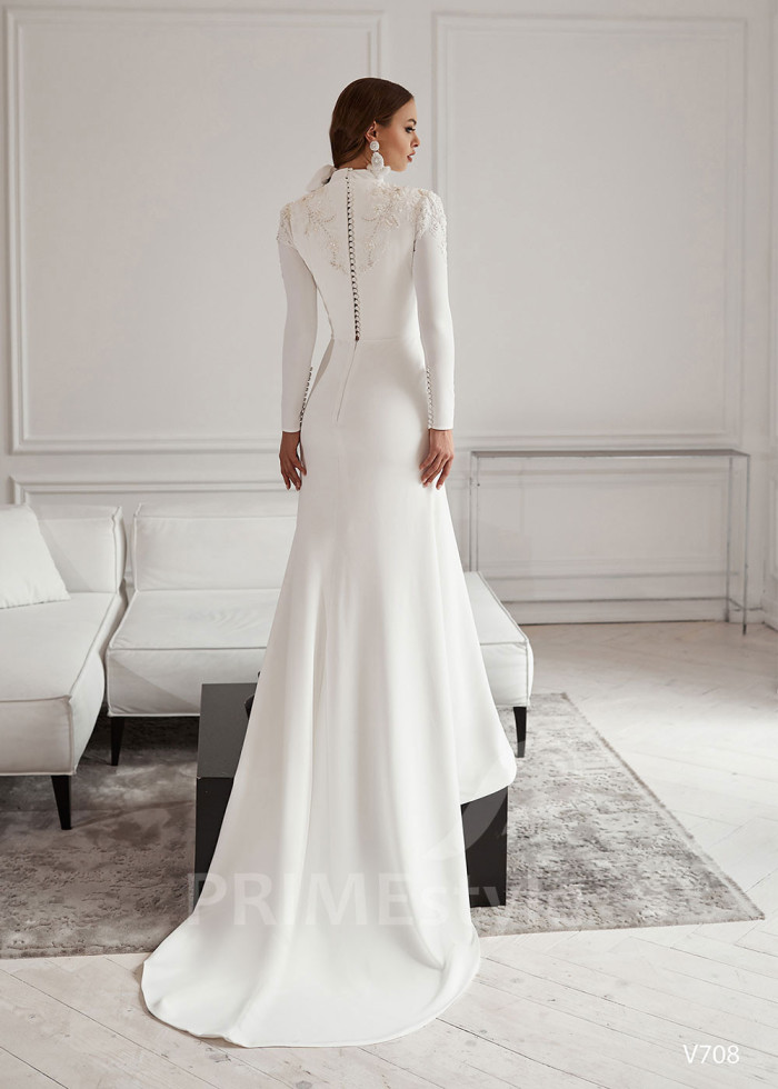 Elegantné úzke svadobné šaty LS708