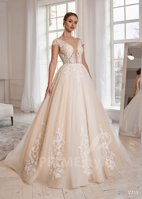 Luxusné princeznovské svadobné šaty LS713