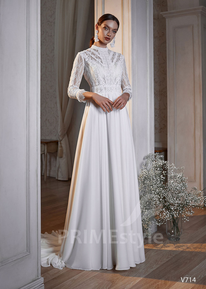 Jednoduché boho svadobné šaty LS714