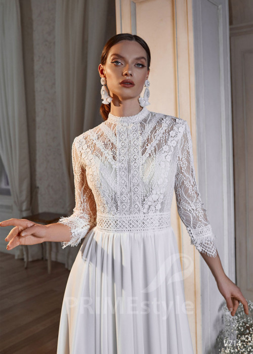 Jednoduché boho svadobné šaty LS714 2