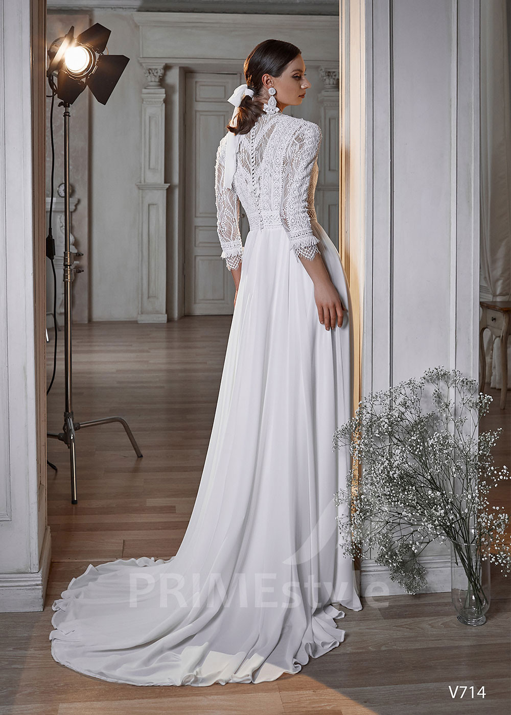 Jednoduché boho svadobné šaty LS714