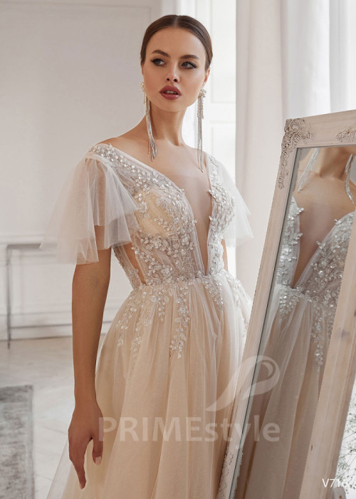 Luxusné čipkované svadobné šaty LS716 2