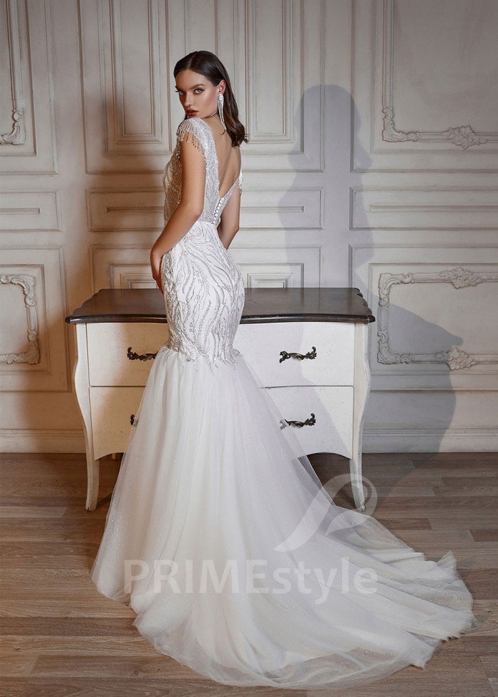 Luxusné úzke svadobné šaty LS720