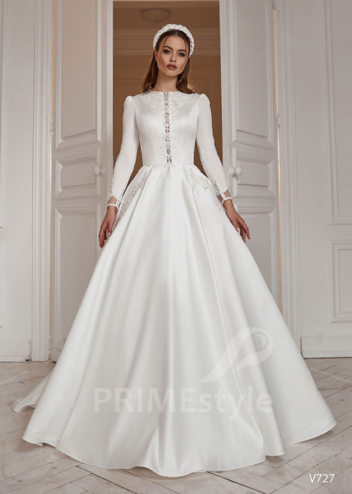 Elegantné saténove svadobné šaty LS727