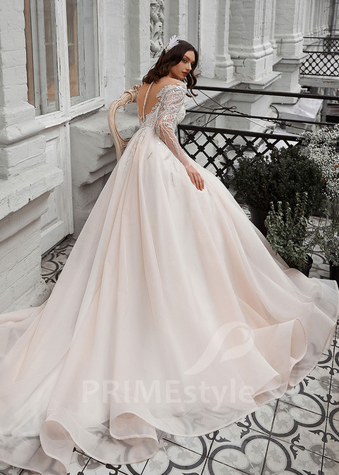 Elegantné čipkované svadobné šaty LS728