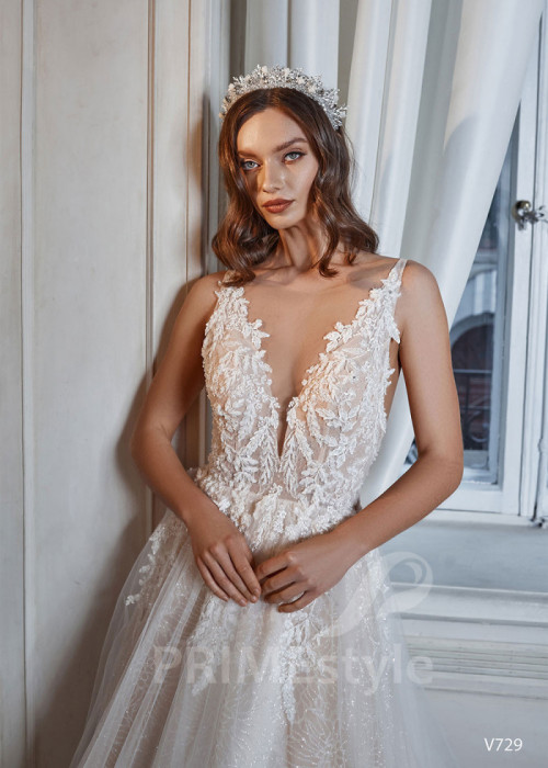 Luxusné trblietavé svadobné šaty LS729 2