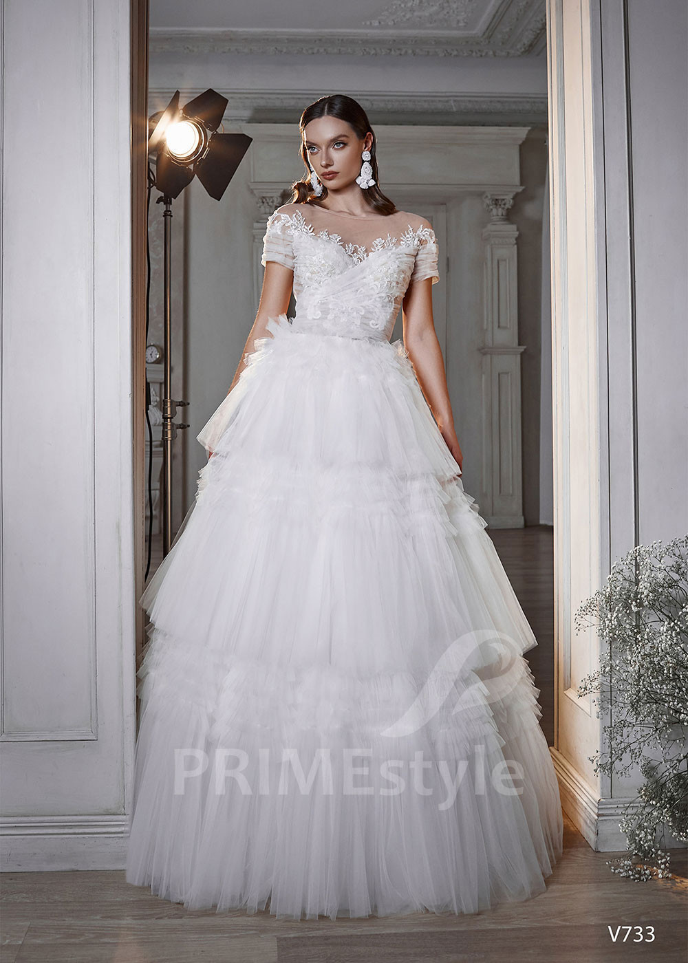 Exkluzívne tylové svadobné šaty LS733