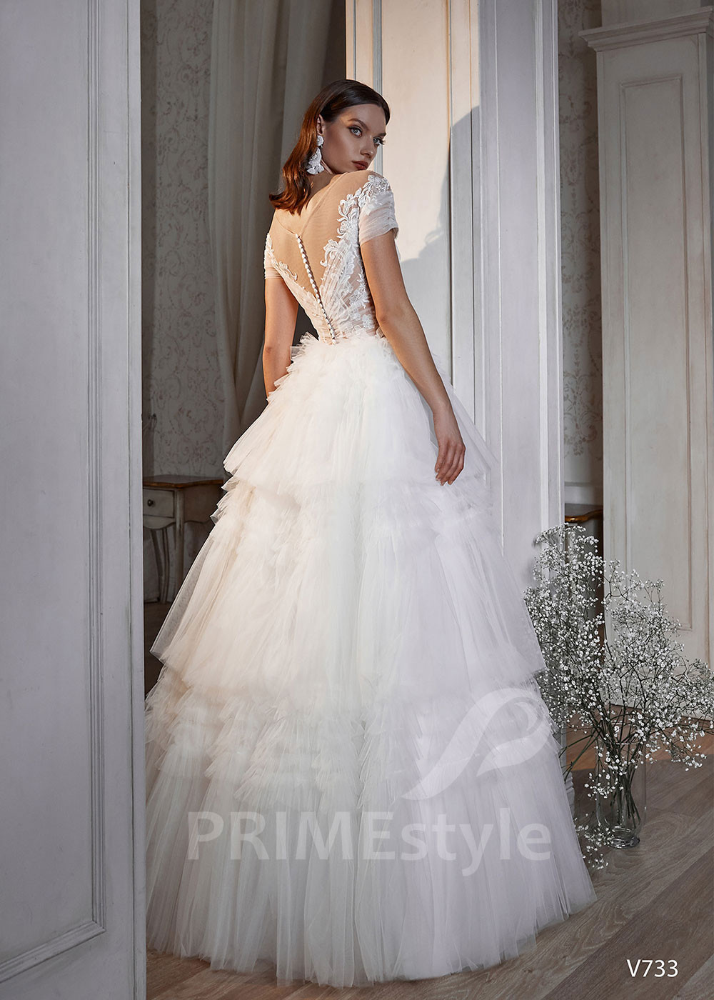 Exkluzívne tylové svadobné šaty LS733