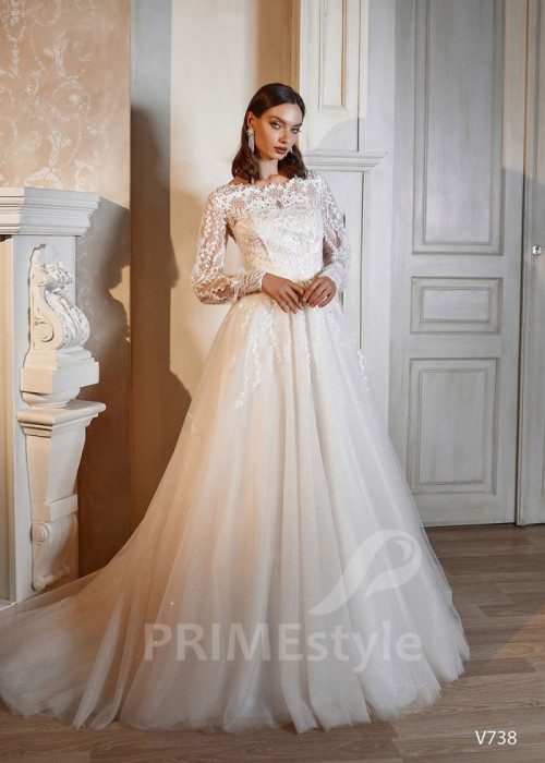 Luxusné princeznovské svadobné šaty LS738