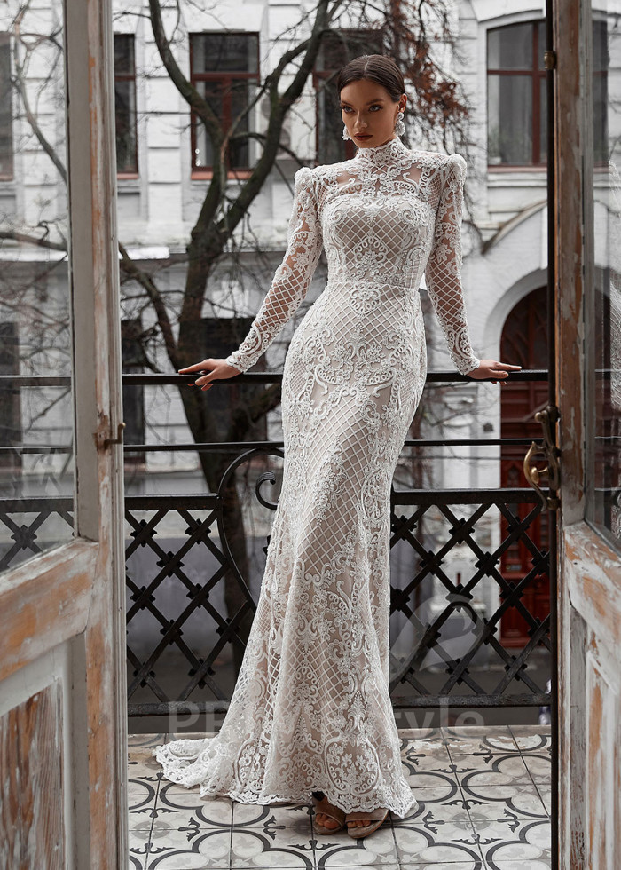 Exkluzívne úzke svadobné šaty LS740