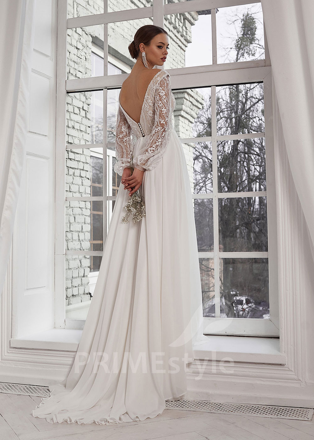 Luxusné čipkované svadobné šaty LS743