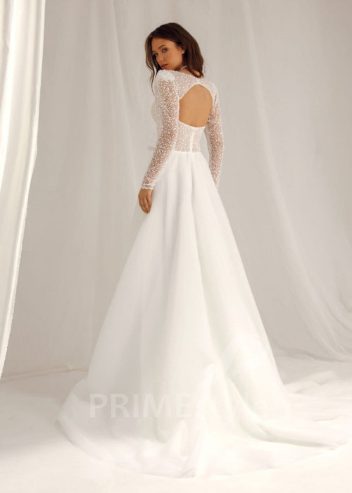 Elegantné trblietavé svadobné šaty Adele