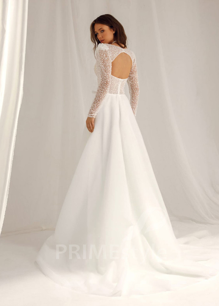 Elegantné trblietavé svadobné šaty Adele