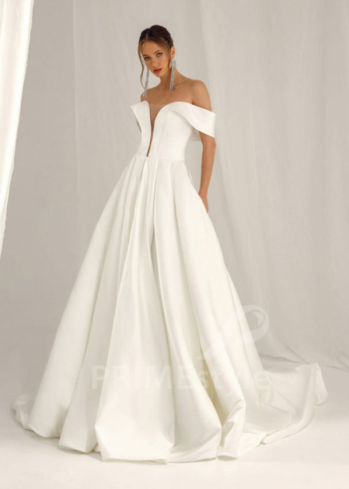 Jednoduché minimalistické svadobné šaty Alisa