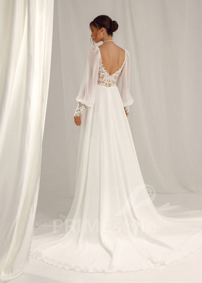 Jednoduché boho svadobné šaty Amelia