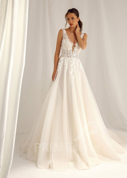 Elegantné čipkované svadobné šaty Aurora