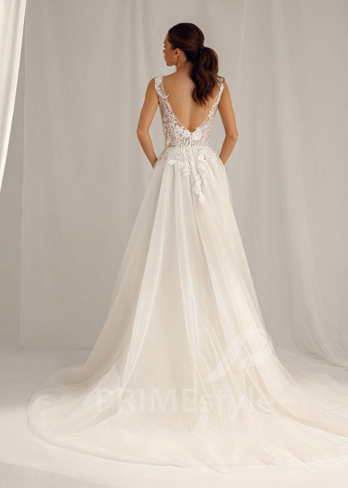 Elegantné čipkované svadobné šaty Aurora